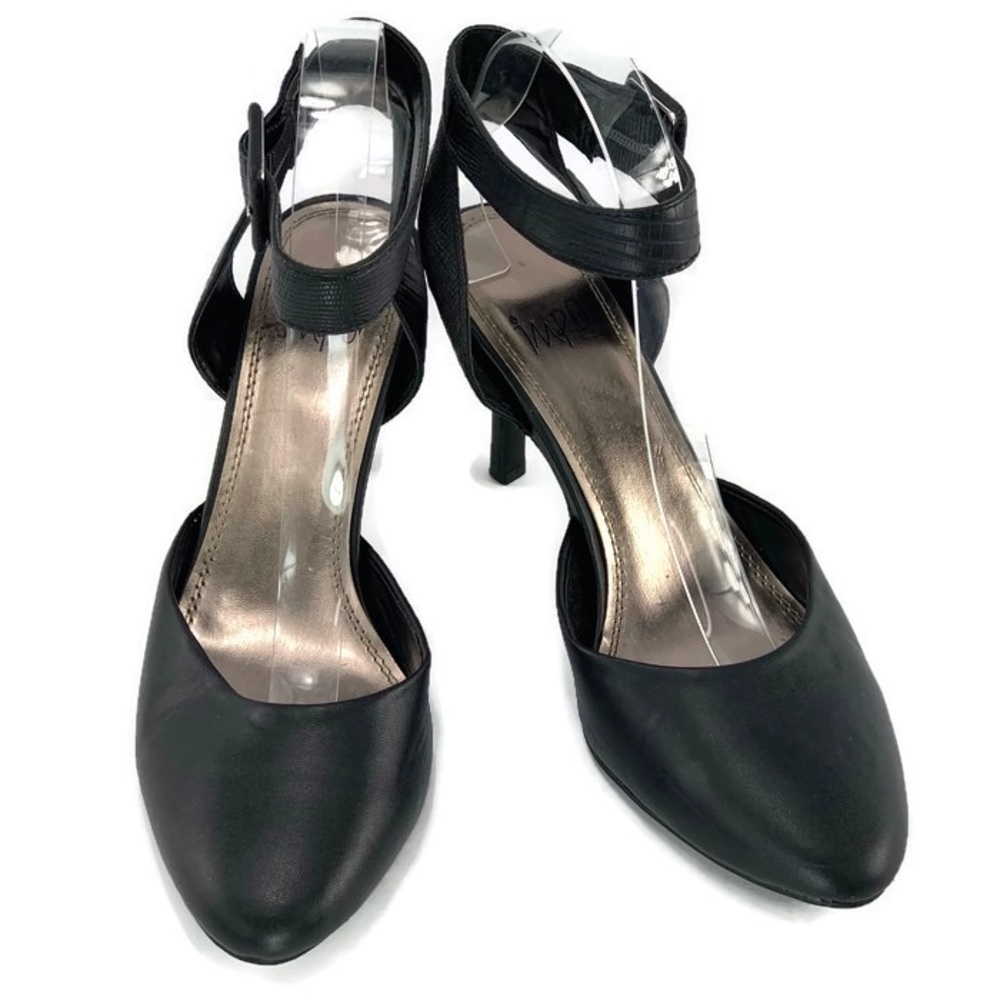 Impo Tassy‎ Black Heels Ankle Strap Shoes 8.5 M